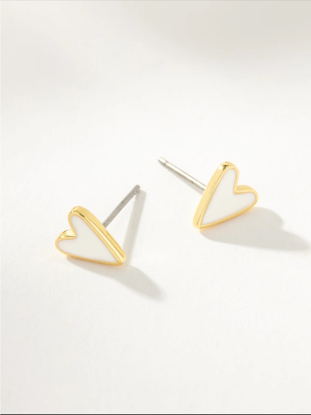Uncommon James White Heart Studs